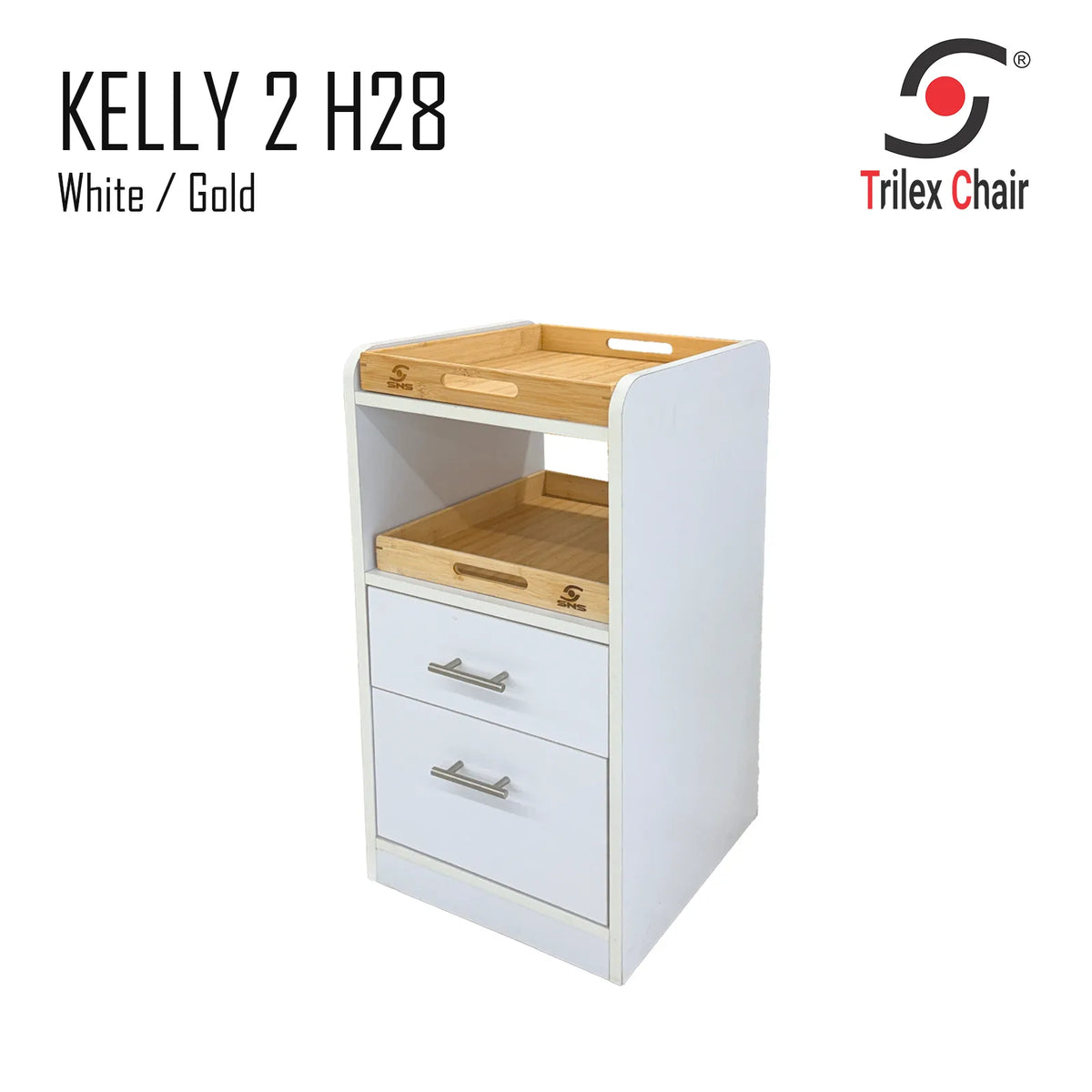 Kelly 2 Pedi cart H28 - White/Gold