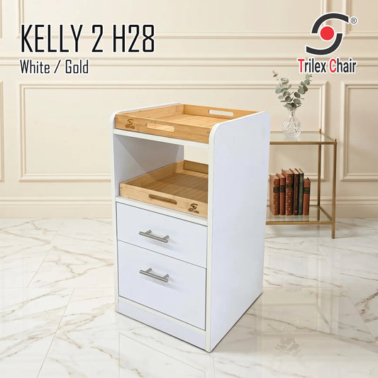 Kelly 2 Pedi cart H28 - White/Gold