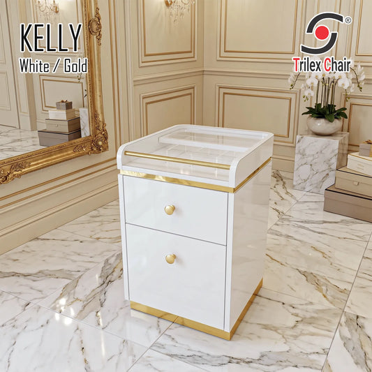 Kelly Pedi cart - White/Gold