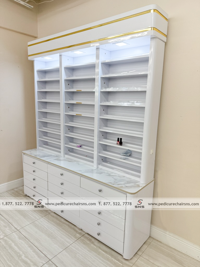Kelly Cabinet 74 - White/Gold TT139
