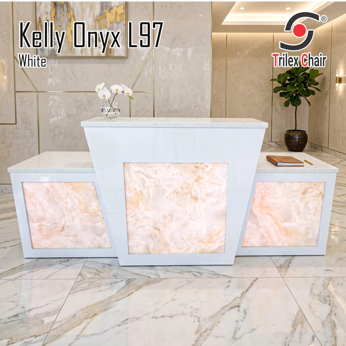 Kelly Reception Onyx L97 White