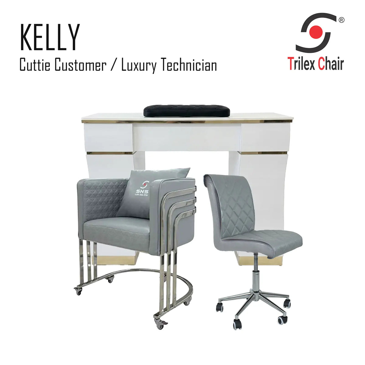 Kelly Table & Cuttie - Luxury Silver