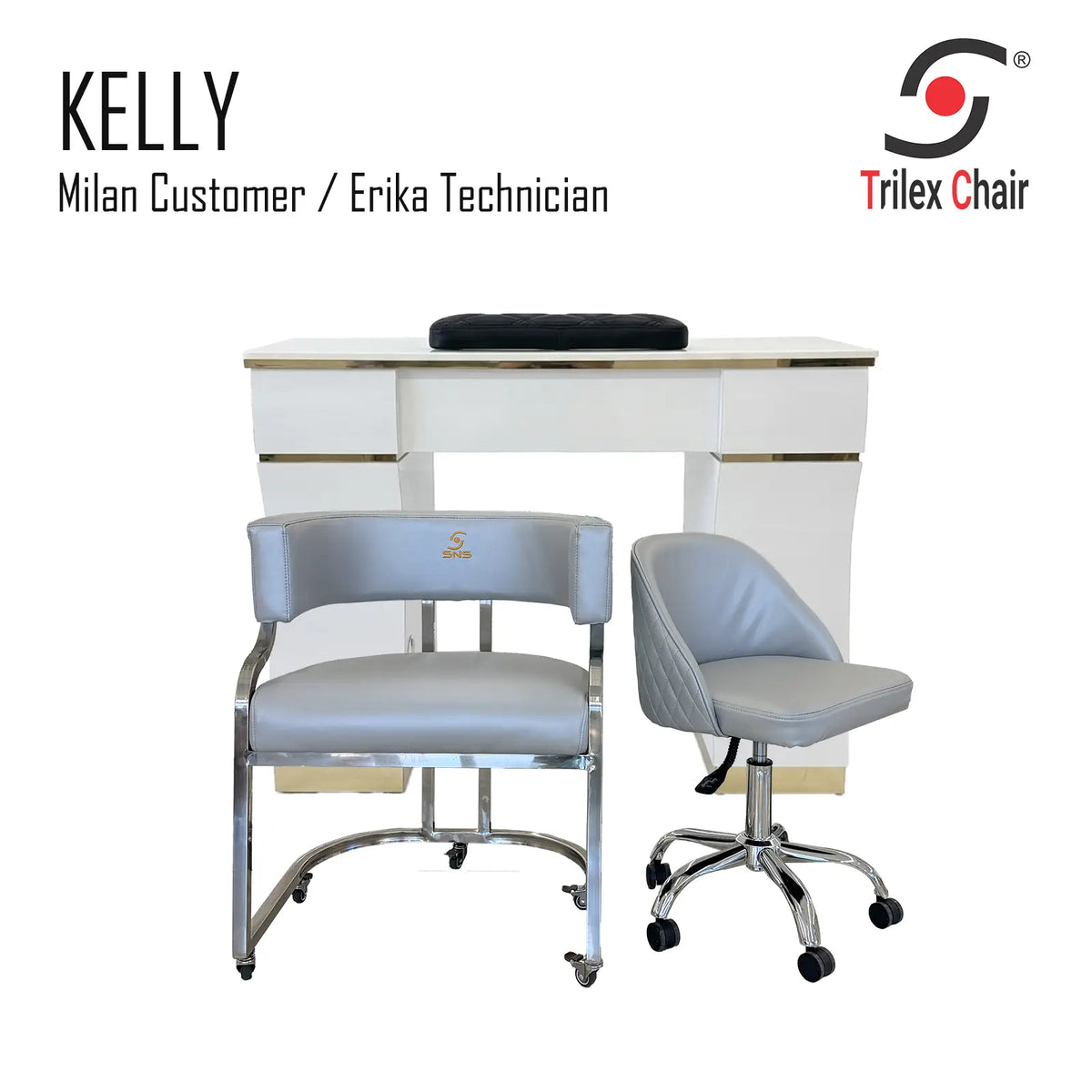 Kelly Table & Milan - Erika Frosted Silver