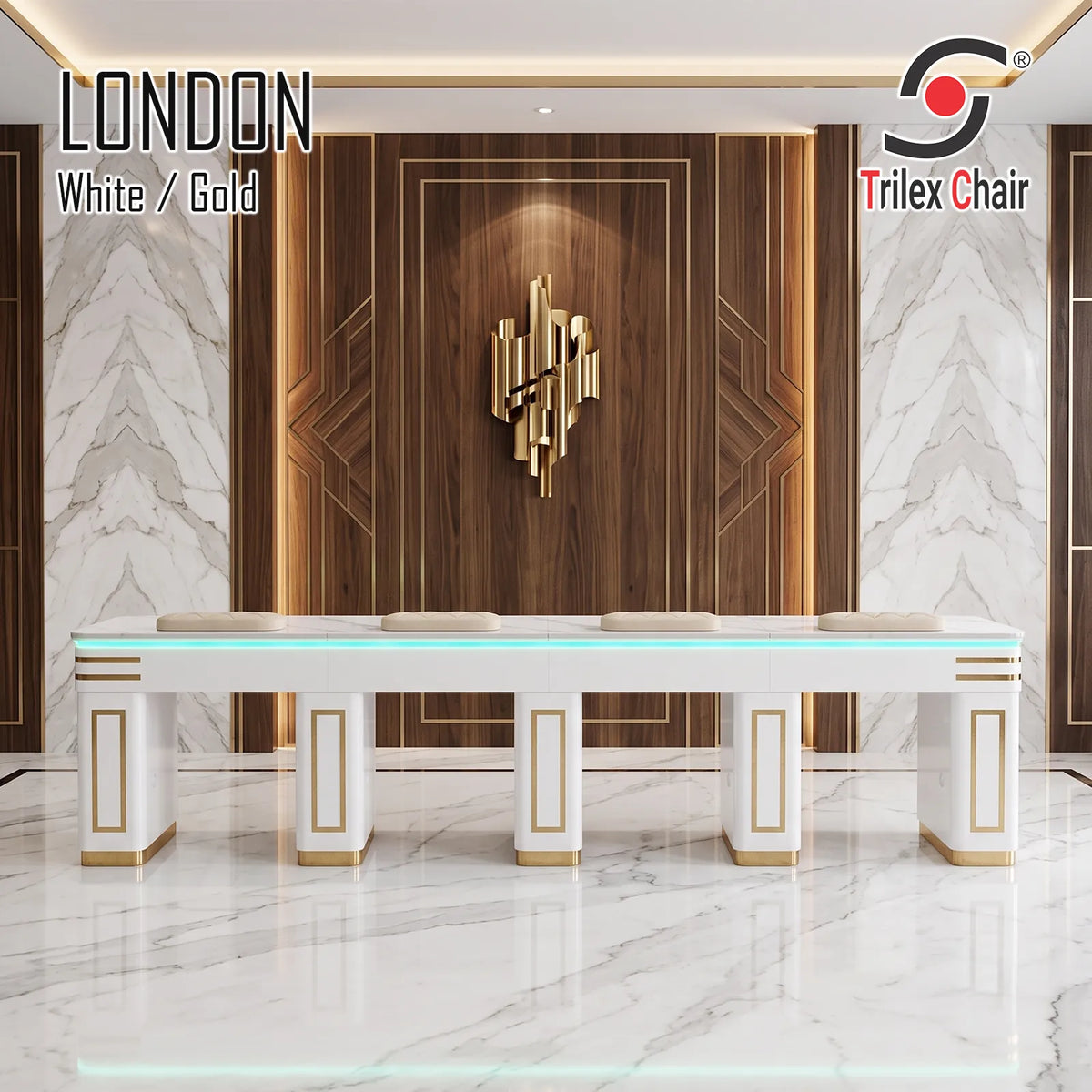 London 4-Station Manicure Table
