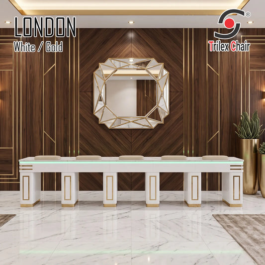 London 5-Station Manicure Table