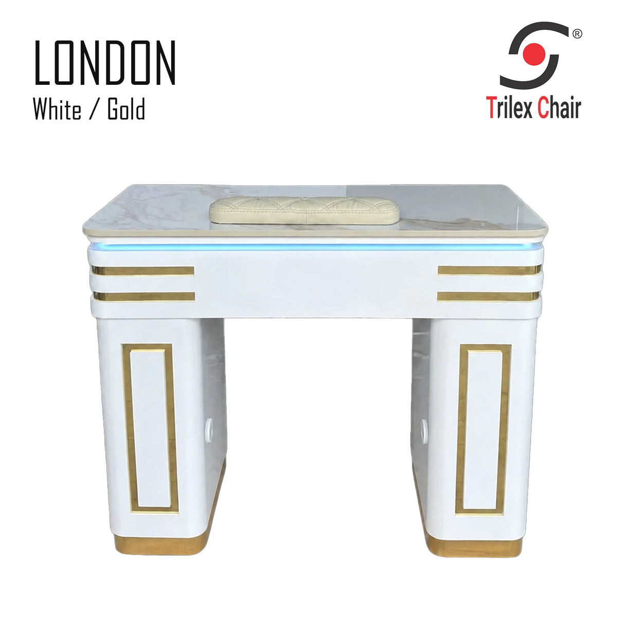London Single Table White/Gold (NK175)