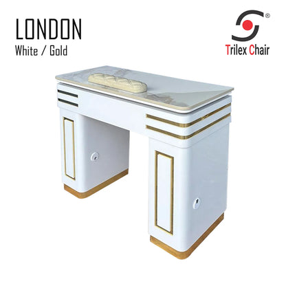 London Single Table White/Gold (NK175)