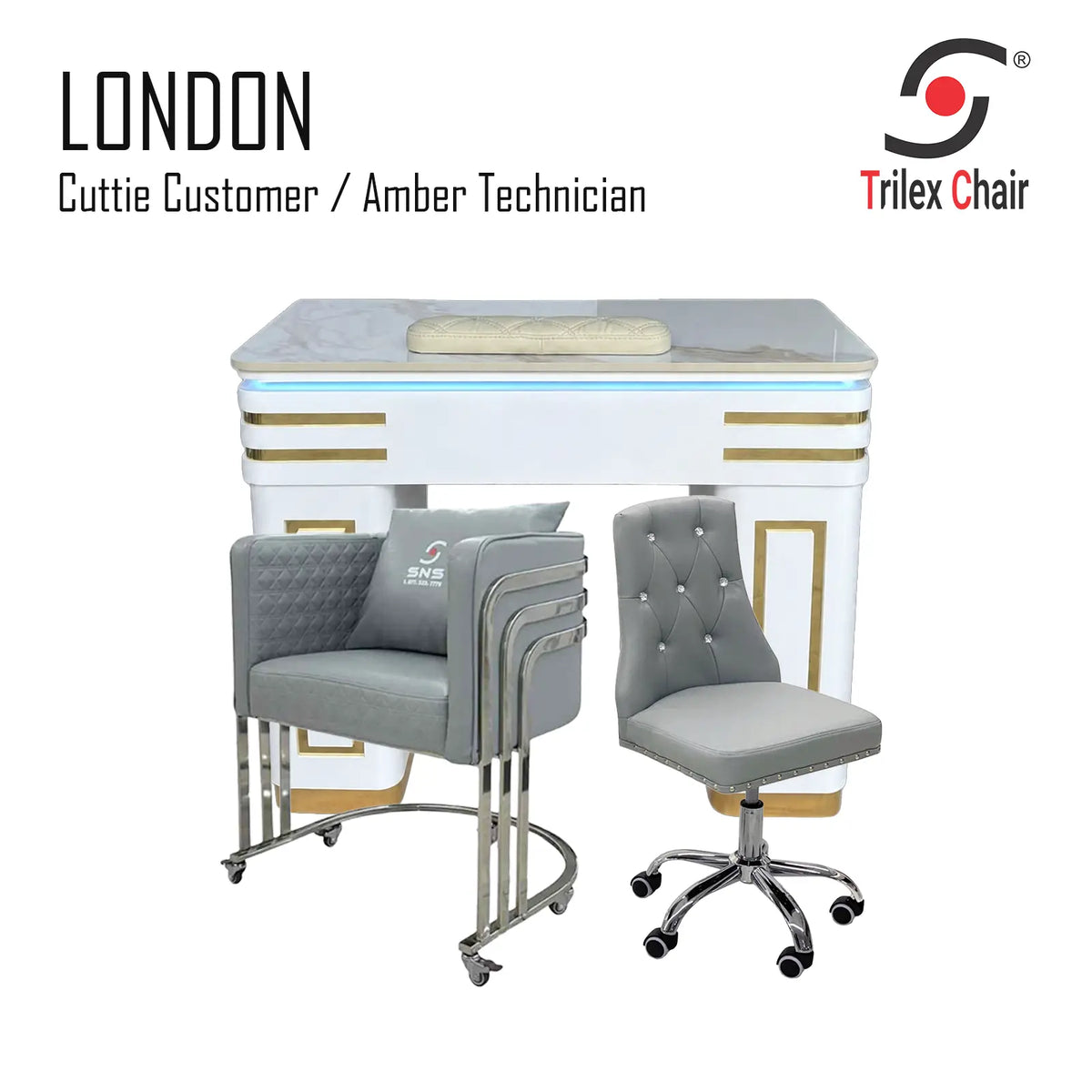 London Table & Cuttie - Amber Silver