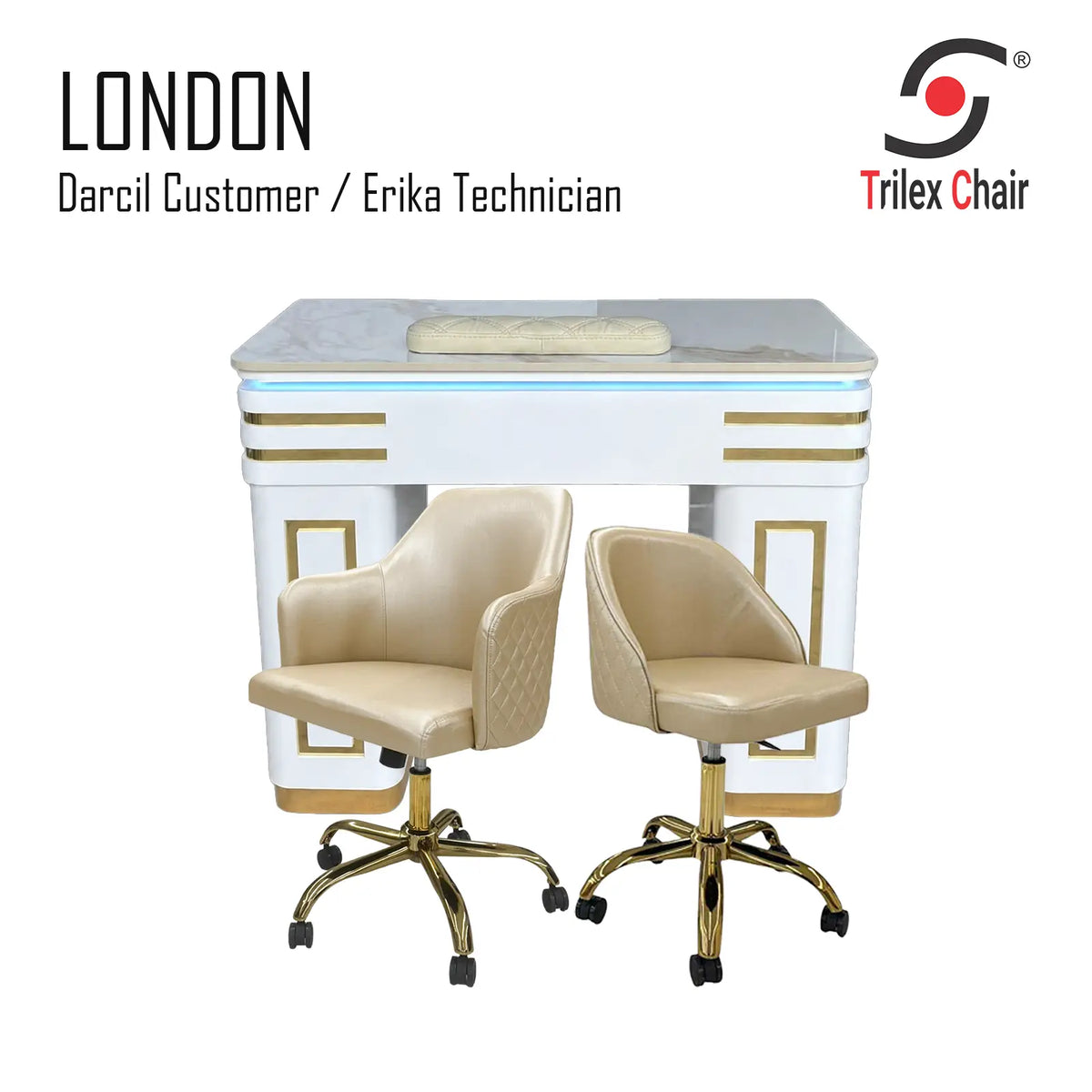 London Table & Darcil - Erika Gold