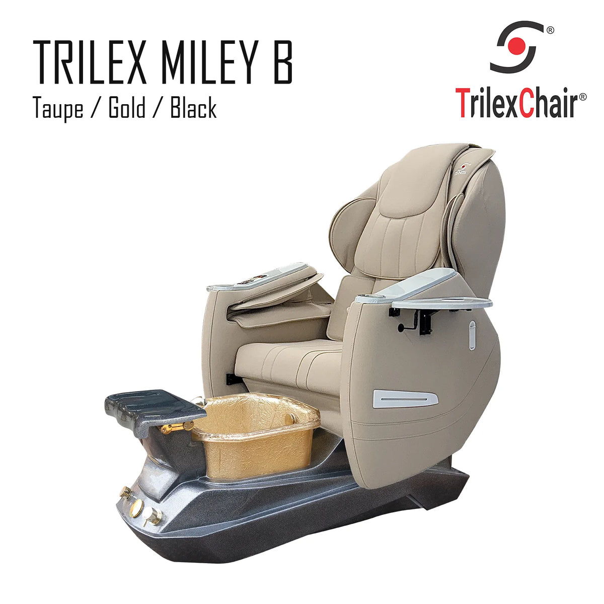Miley B Pedicure Chair Taupe-GB