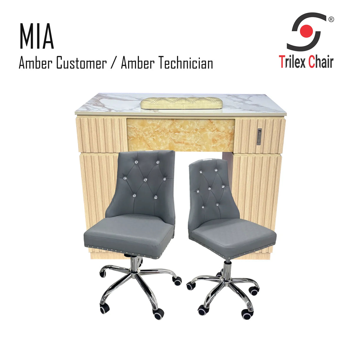 Mia Table - Amber Silver