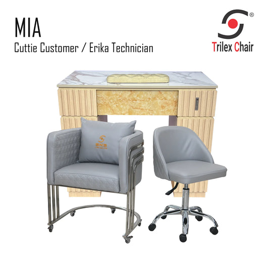 Mia Table - Cuttie Erika Frosted Silver