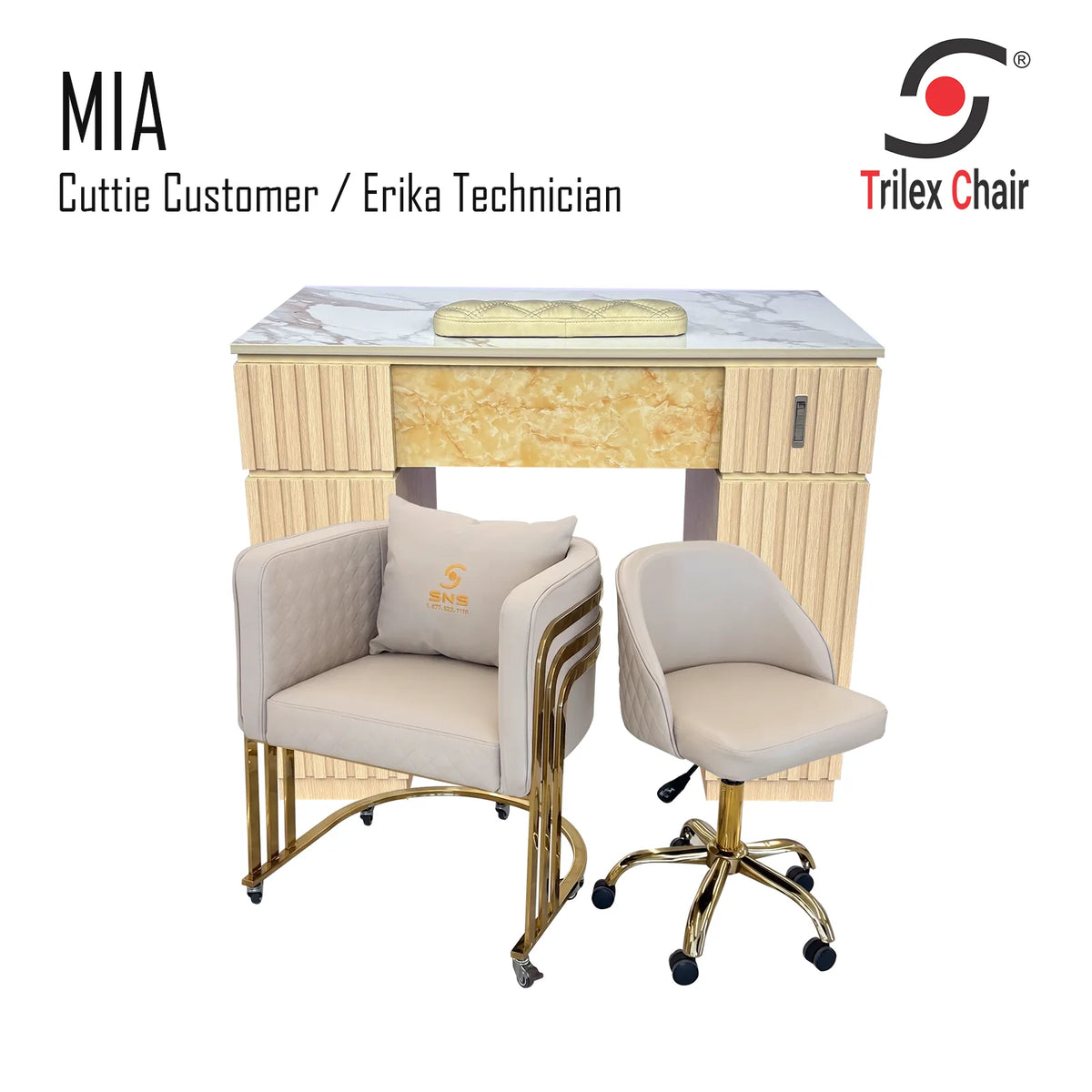 Mia Table - Cuttie Erika Taupe