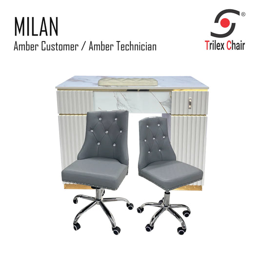 Milan Table - Amber Silver