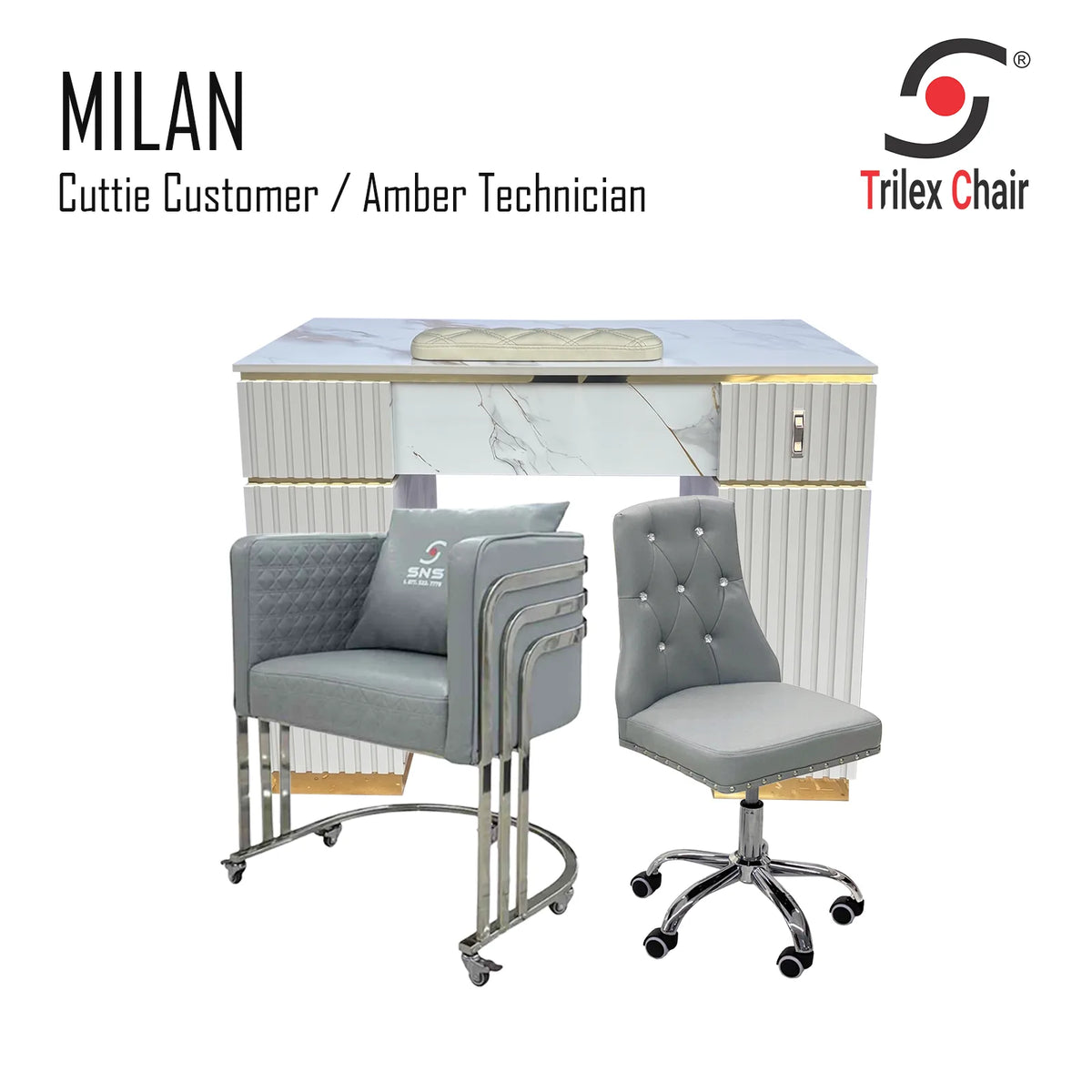 Milan Table - Cuttie Amber Silver