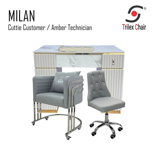 Milan Table - Cuttie Amber Silver