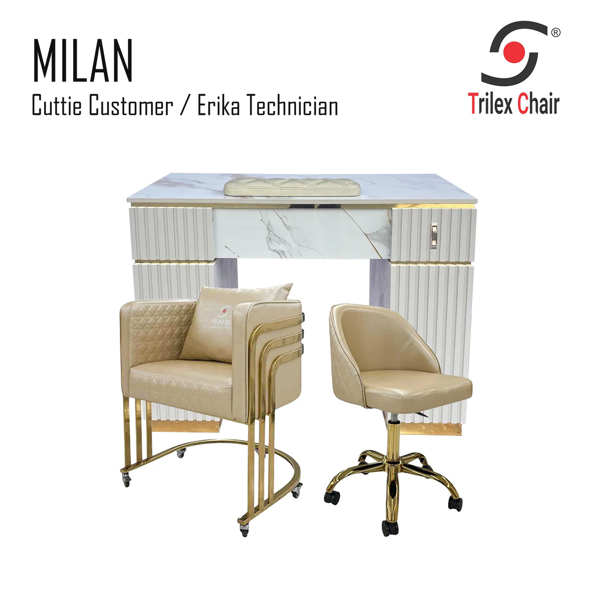 Milan Table - Cuttie Erika Gold