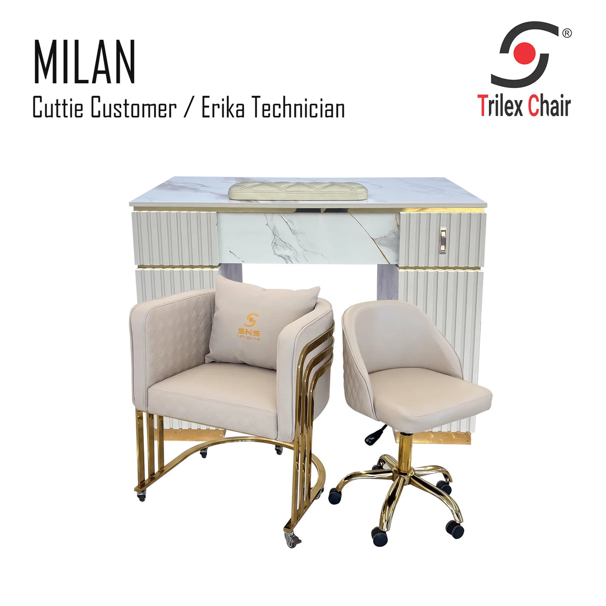 Milan Table - Cuttie Erika Taupe