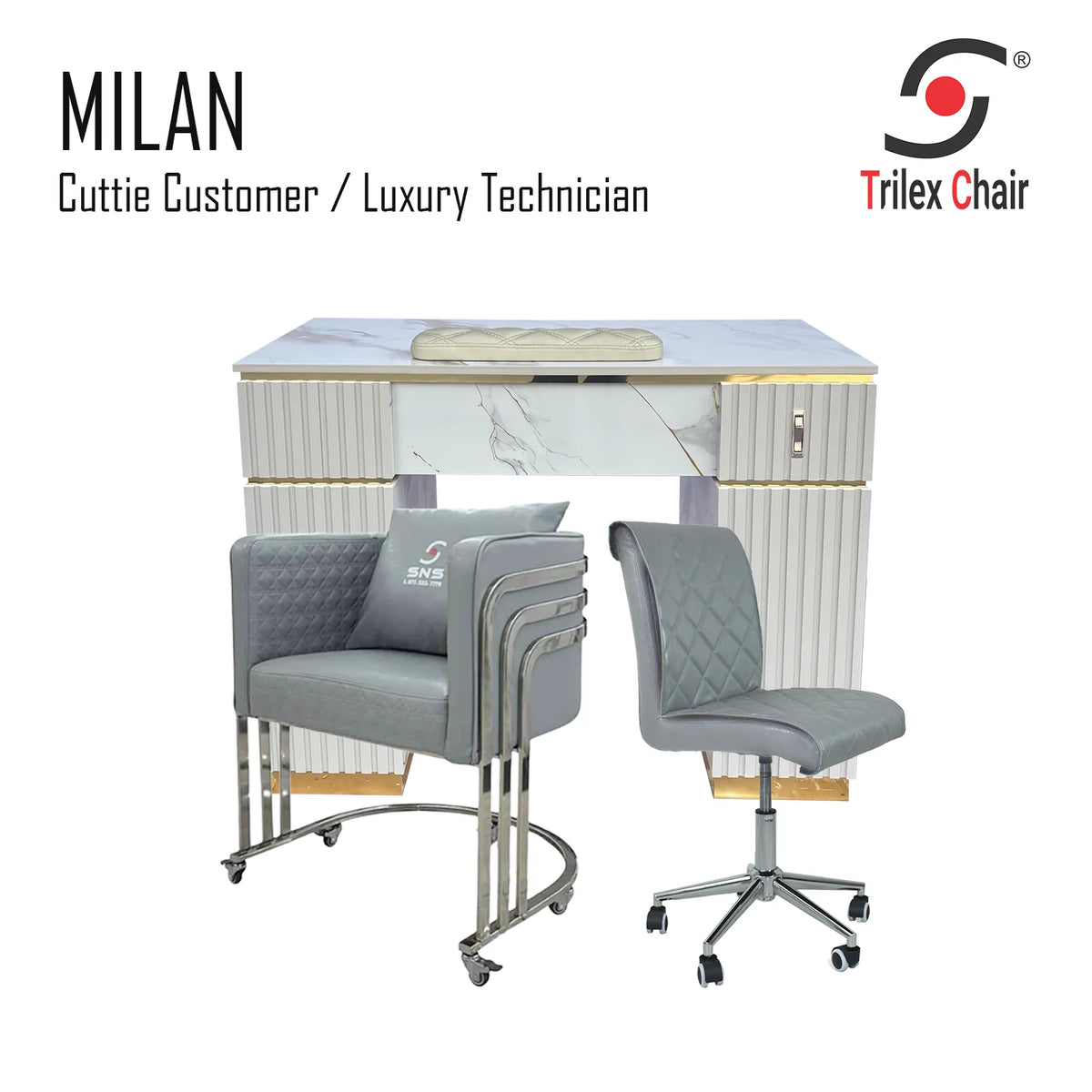 Milan Table - Cuttie Luxury Silver