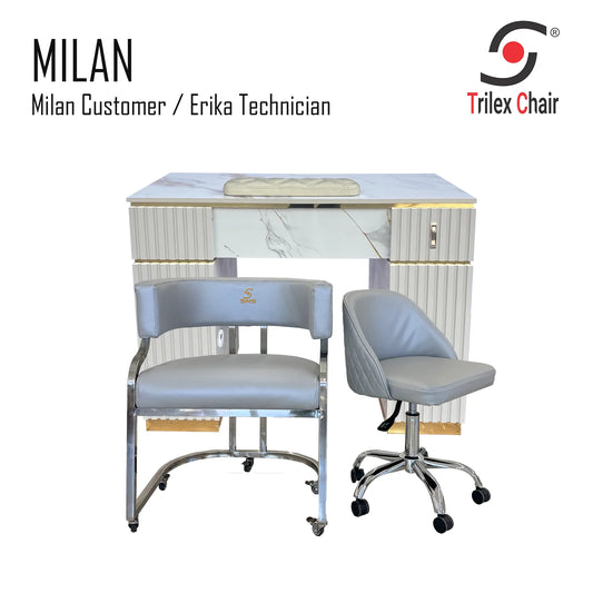 Milan Table - Milan Erika Frosted Silver