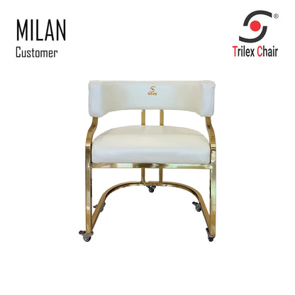 Milan Customer Chair Wheels Ivory