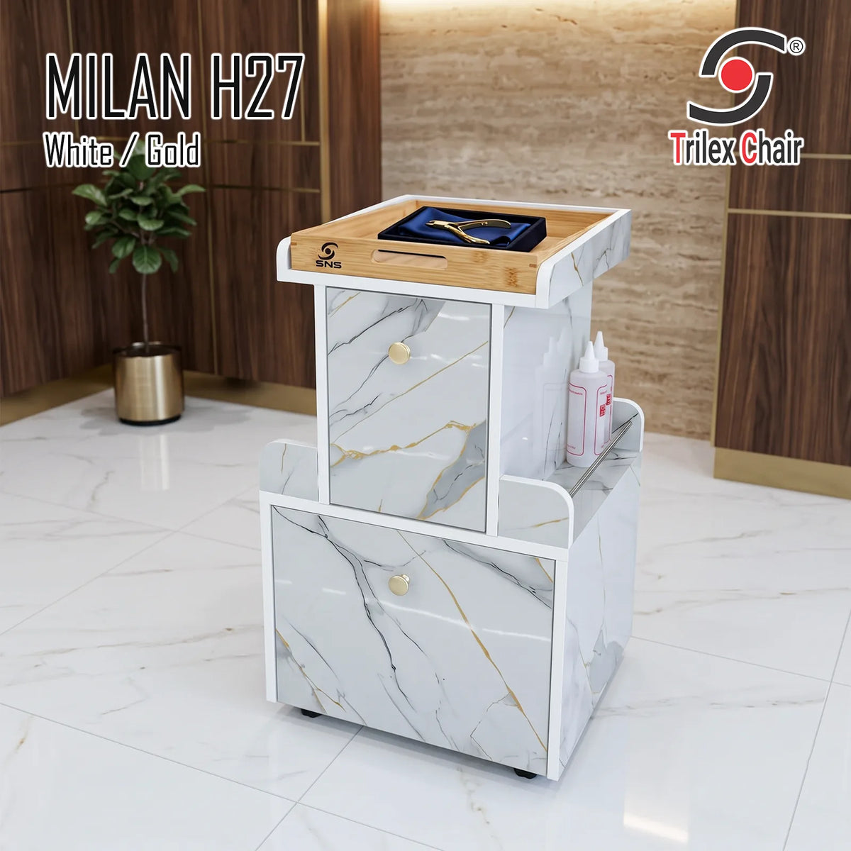 Milan Pedi Cart H27