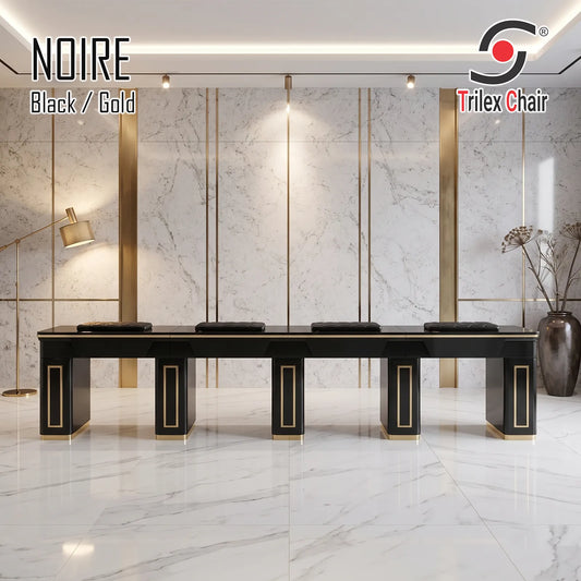 Noire 4-Station Manicure Table Vent