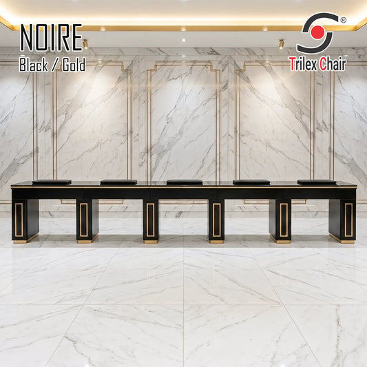 Noire 5-Station Manicure Table Vent