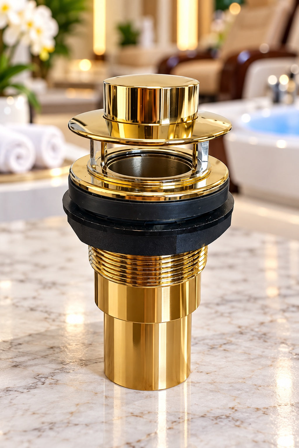 Overflow Spill Head Gold
