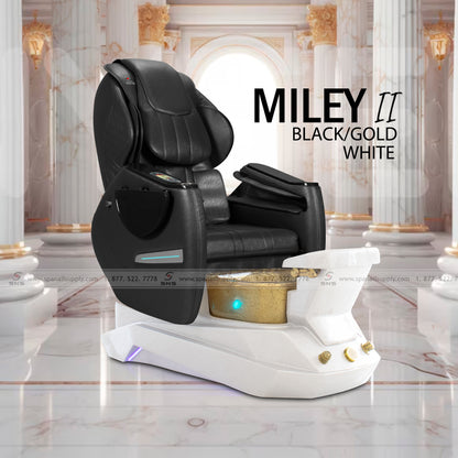 Premium - Miley II Pedicure Chairs Black/Gold