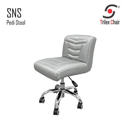 SNS Pedi Stool (Fiber Carbon Leather) Silver