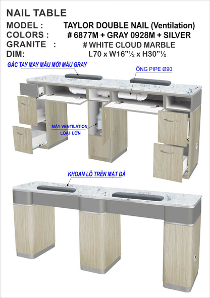 Taylor Silver Double Table Ventilation