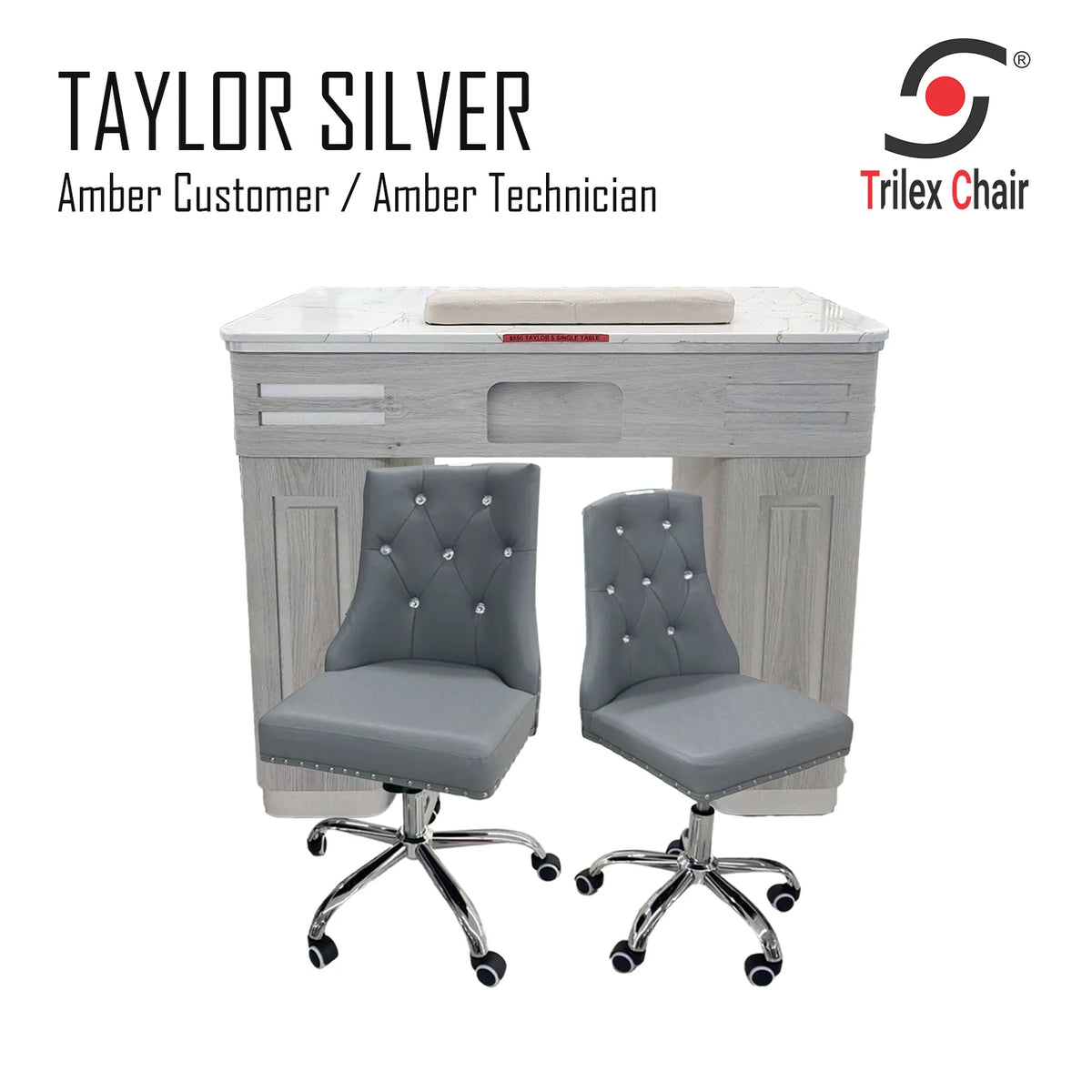 TAYLOR Table Combo Amber Silver