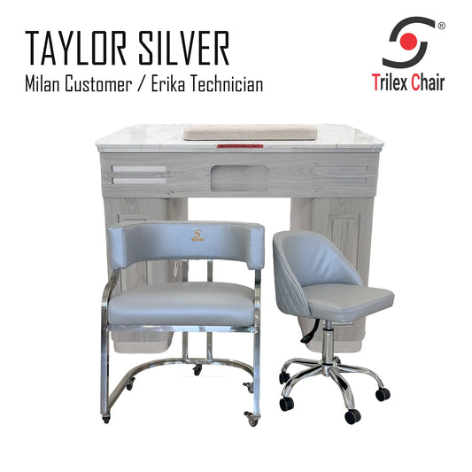 TAYLOR Table Milan-Erika Frosted Silver