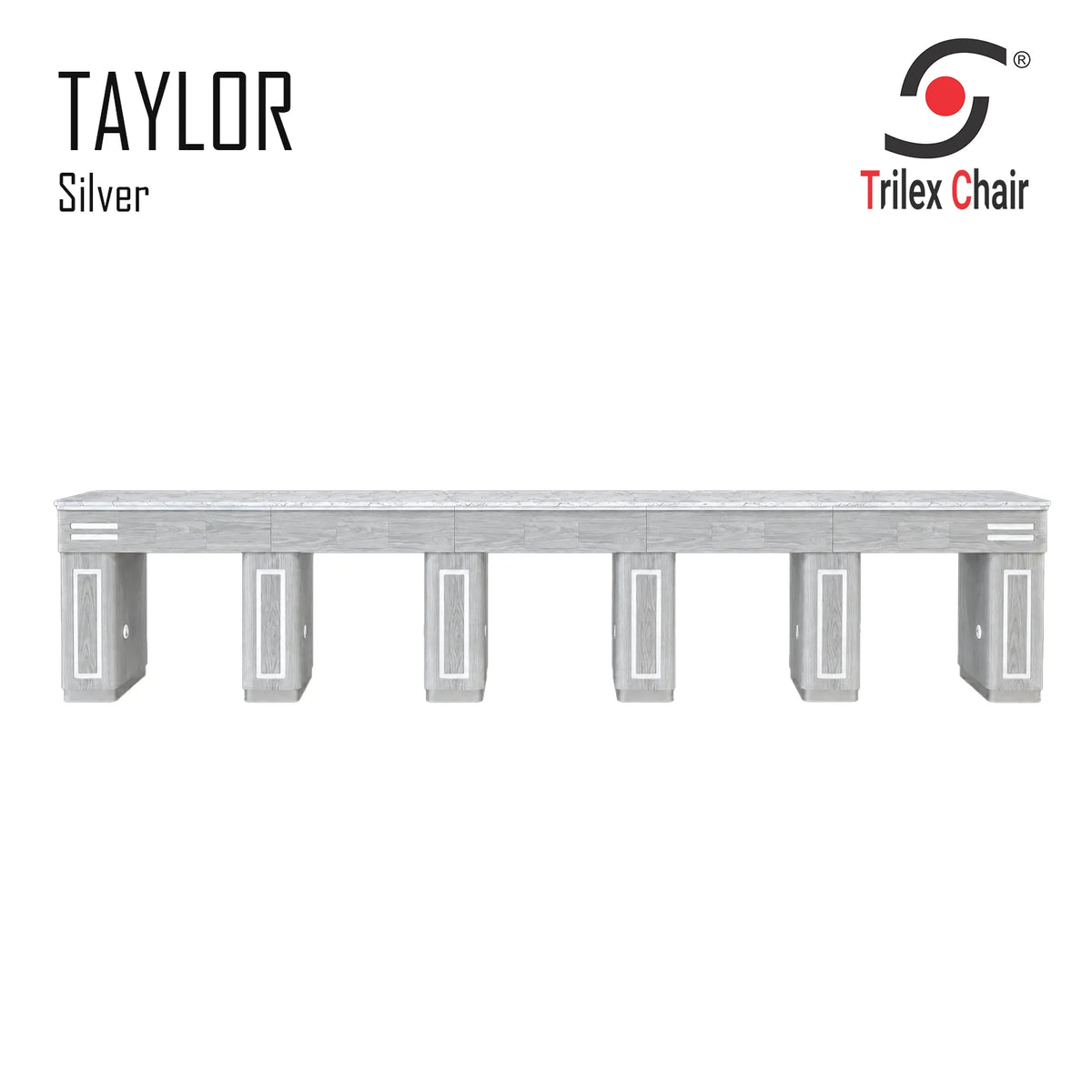 Taylor Silver 5-Station Manicure Table