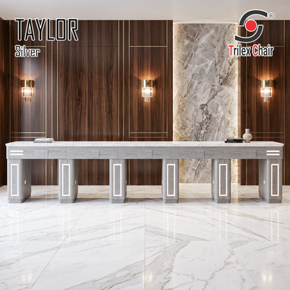 Taylor Silver 5-Station Manicure Table