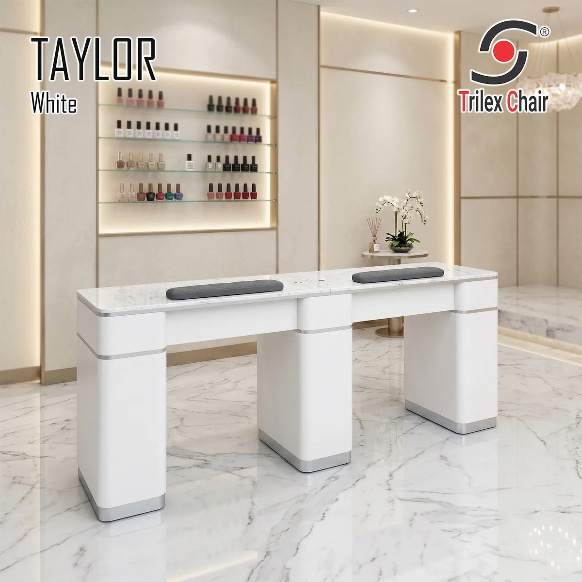 Taylor White Table Double