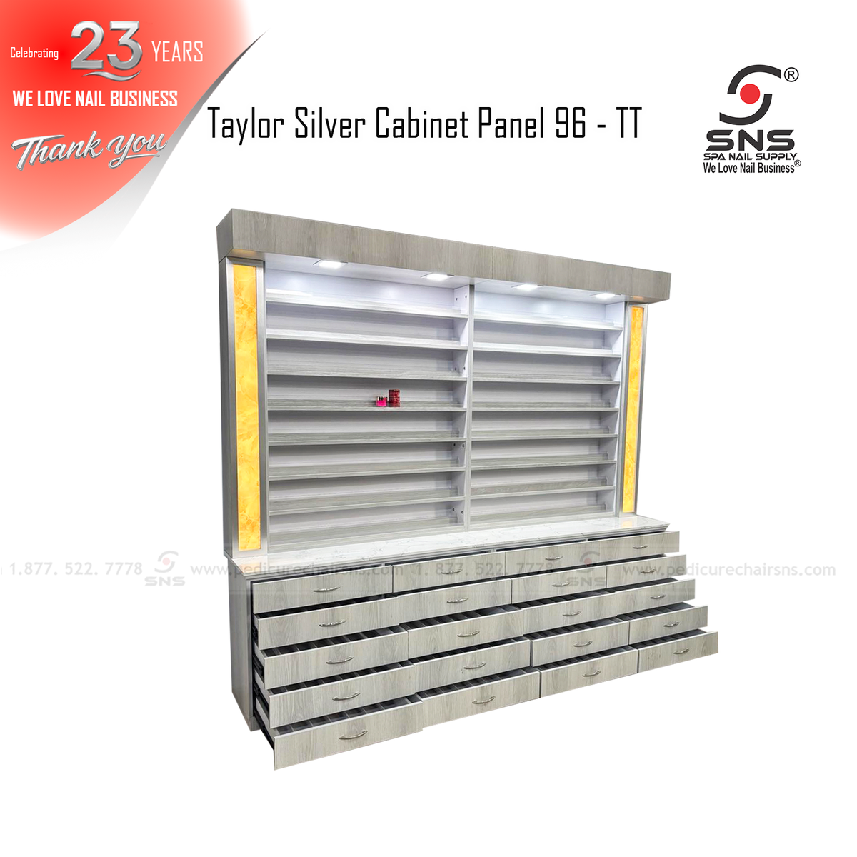 Taylor silver cabinet panel 96 - TT