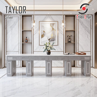 Taylor Silver 4-Station Manicure Table