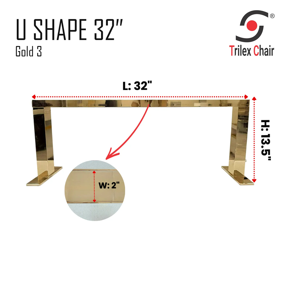 U-shape Gold Nail Lamp 32' - Color Change