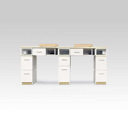 Kelly Double Table 70 Vent - White/Gold NO SHINY