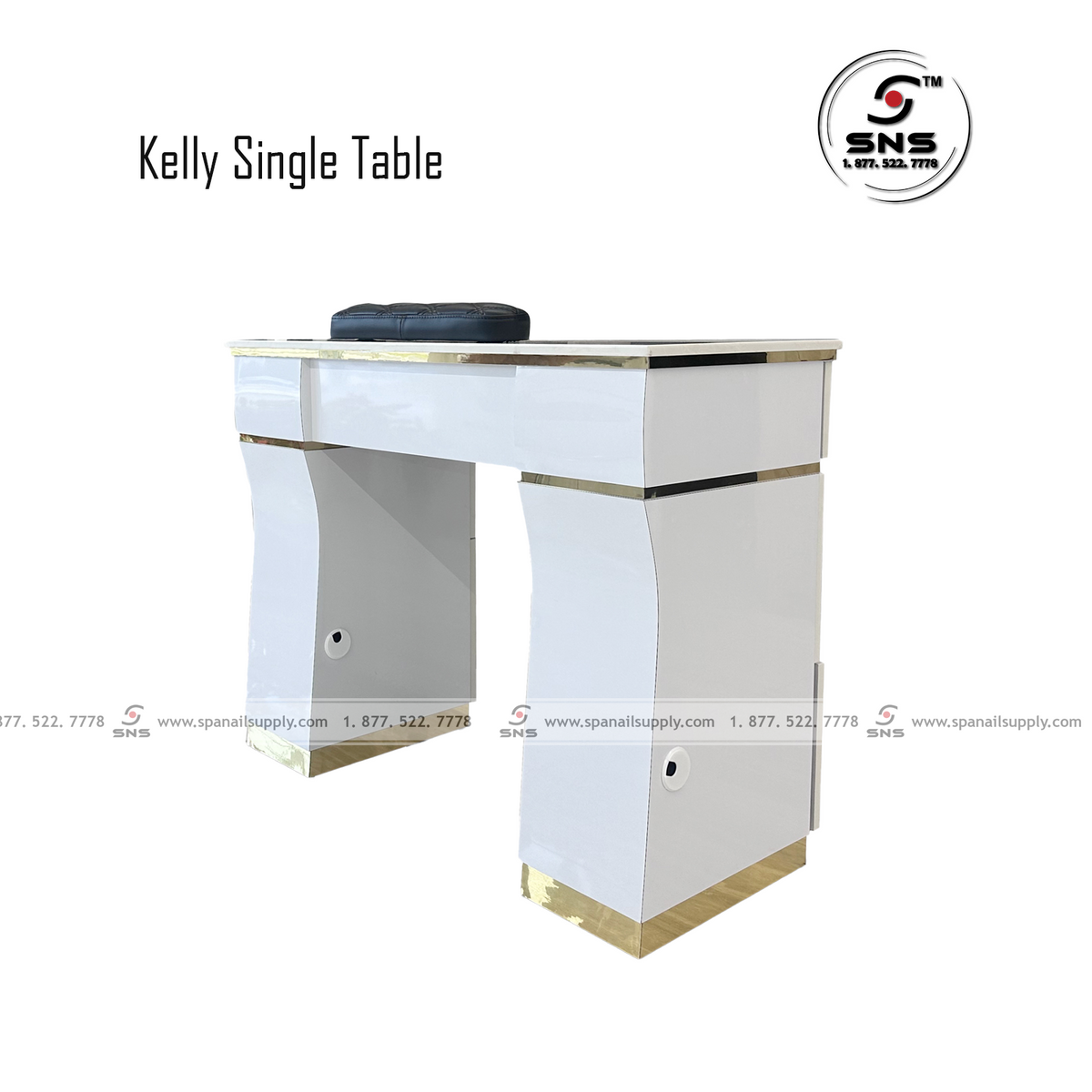 Kelly Single Table Ventialtion - White/Gold