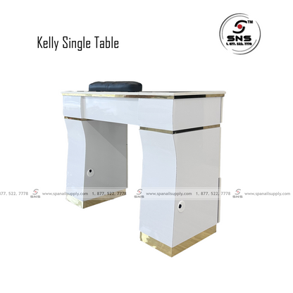 Kelly Single Table Ventialtion - White/Gold