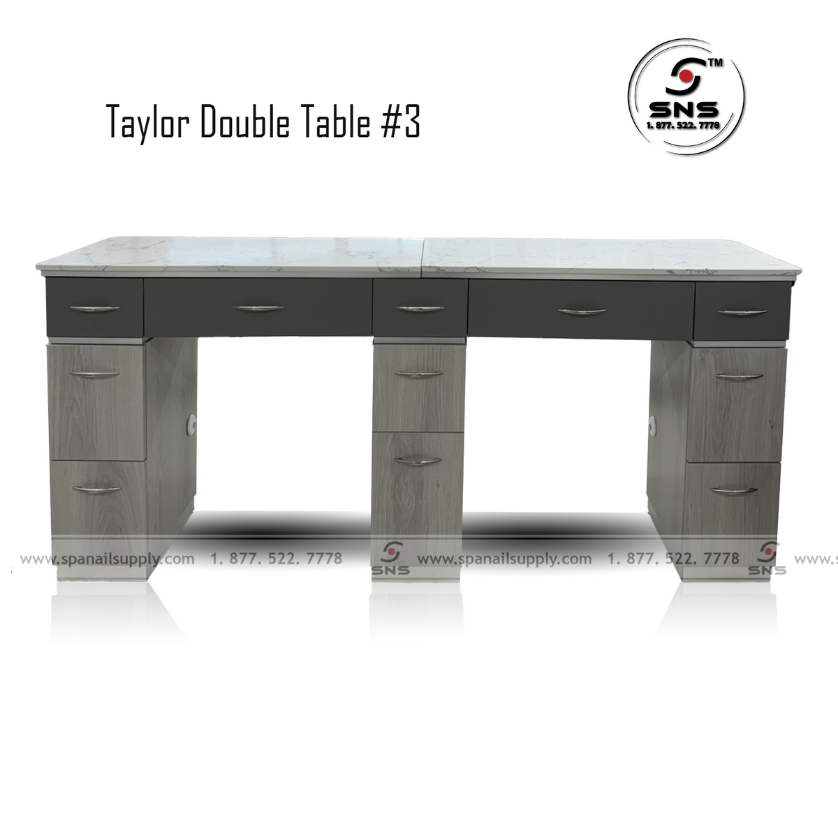 Taylor 3 Double Table 70 - Silver
