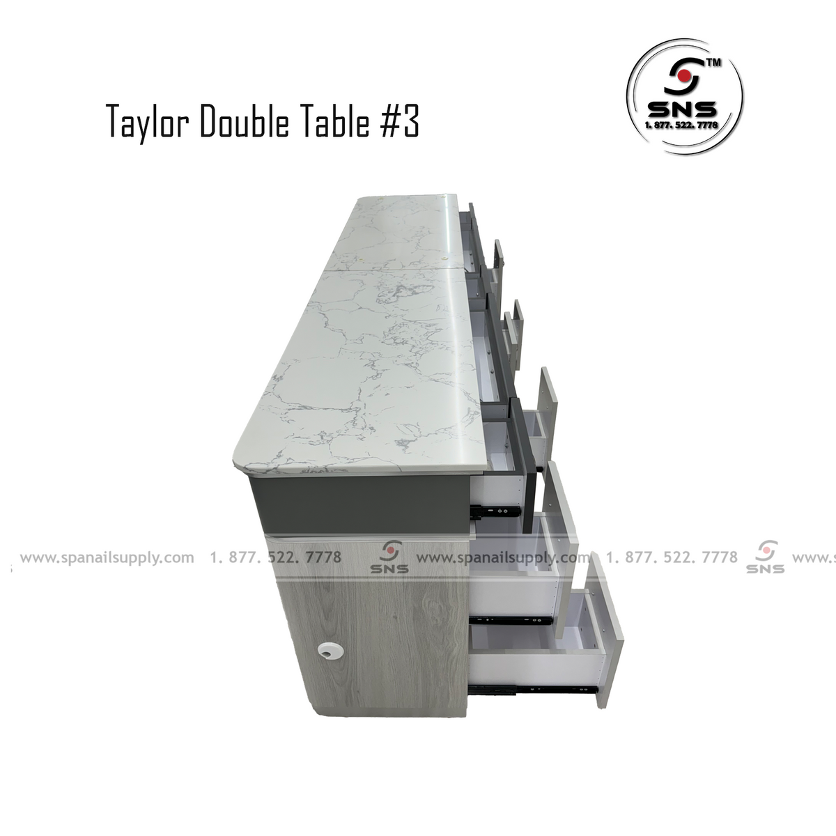 Taylor 3 Double Table 70 - Silver