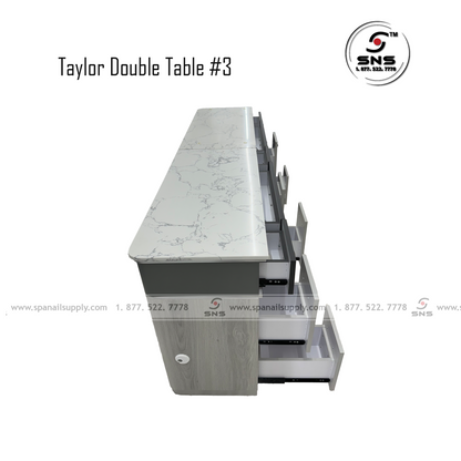 Taylor 3 Double Table 70 - Silver