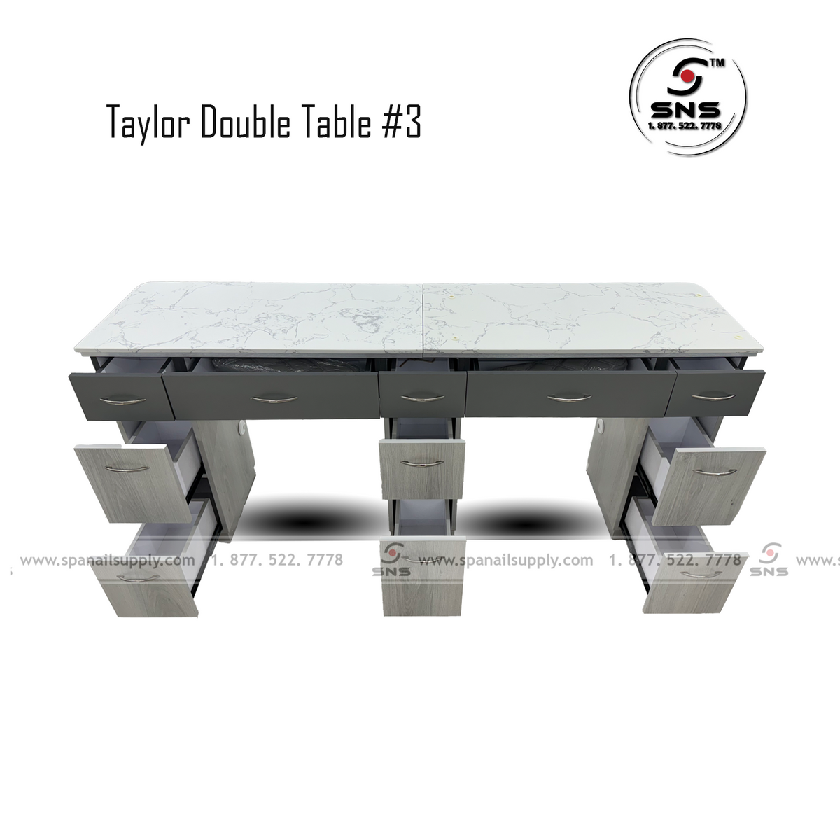 Taylor 3 Double Table 70 - Silver
