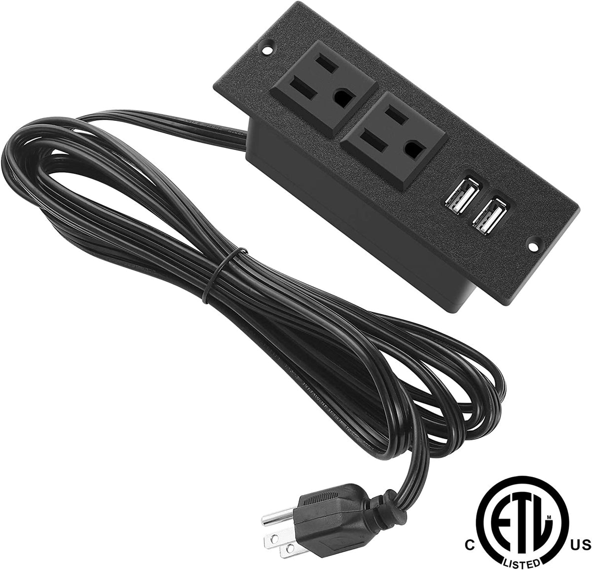 Rectangle Power Outlet for table black